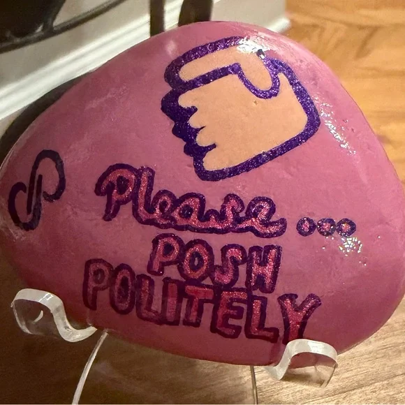 ~Sample, Do Not Buy~Hand Painted “Poshmark Themed” Rocks - Picture 6 of 9